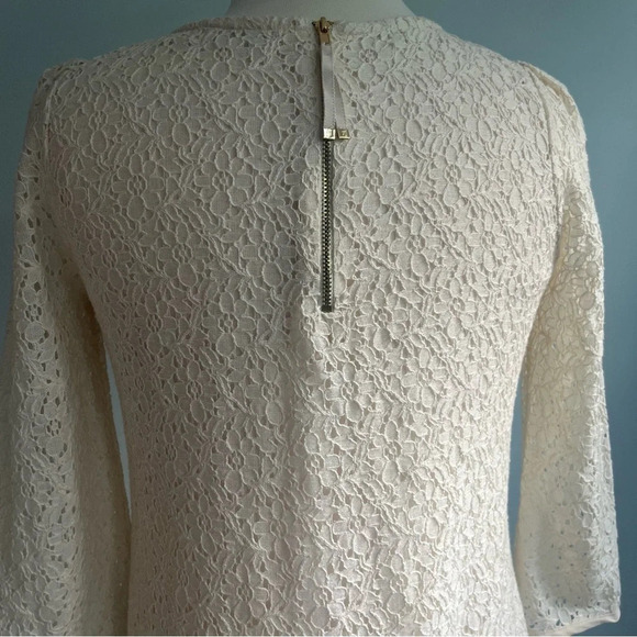 Juicy Couture Cream Lace Gold Button Shift Dress Size Medium - Picture 10 of 14